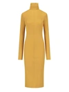 Marni Ribbed-knit Turtleneck Dress In Yellow