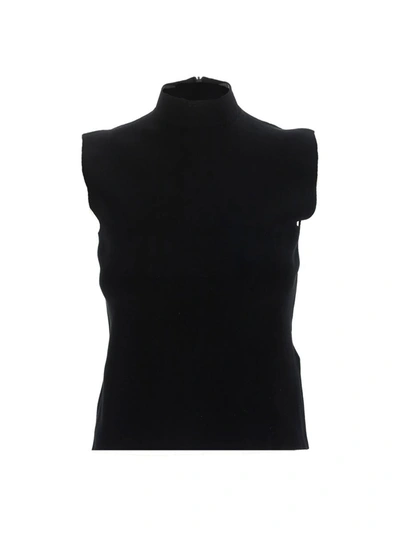 Plan C Mock-neck Tank Top In Nero