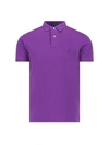 Polo Ralph Lauren Logo Embroidery Short-sleeved Polo Shirt In Violet