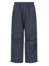 Studio Nicholson Straight Trousers With Elastic Waistband And Drawstring Hem In Blue