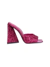 Attico 115mm Devon Glittered Mules In Pink