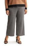 Max Studio Double Knit Wide Leg Pants In Black/grey/taupe