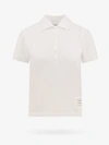 Thom Browne Polo Shirt With Tricolor Detail On The Back In White