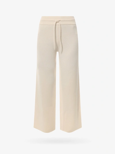 Mc2 Saint Barth Woman Off-white Cashmere Blend Palazzo Pants In Beige