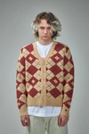 Acne Studios Logo-appliqué Diamond-pattern Cardigan