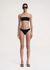 Totême Stripe Edge Strapless Bikini Top Black In Black