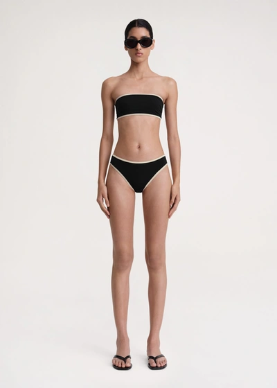 Totême Stripe Edge Bikini Bottoms Black