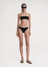 Totême Stripe Edge Strapless Bikini Top Black In Black