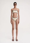 Totême Strapless Bikini Top With Contrasting Edges In Light Hay