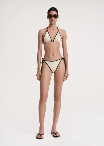 Totême Stripe Tie Bikini Top Light Hay