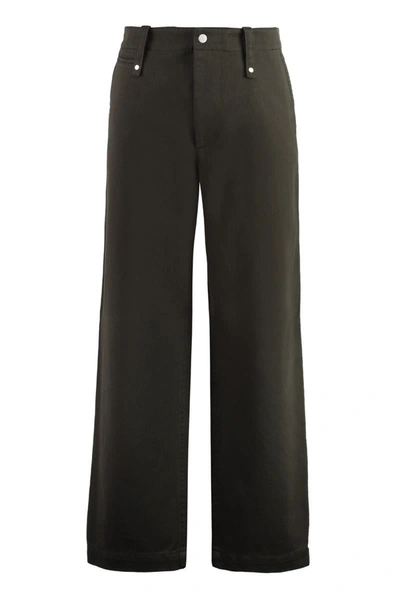 Burberry Wide-leg Cotton-twill Trousers In Brown