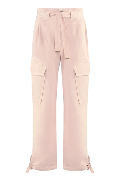 Pinko Coperto Cotton Cargo-trousers In Pink