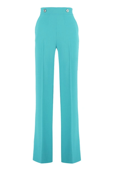 Pinko Flared Buttoned Tailored Trousers In Green