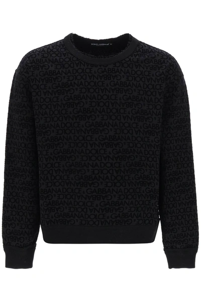 Dolce & Gabbana Logo-print Cotton Sweatshirt In Negro