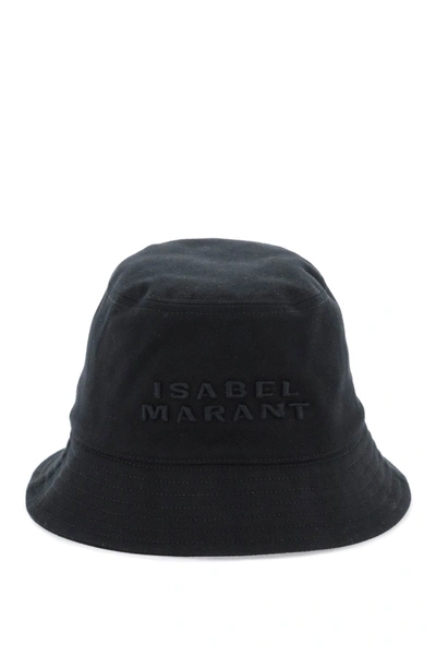 Isabel Marant Embroidered Logo Bucket Hat In Black