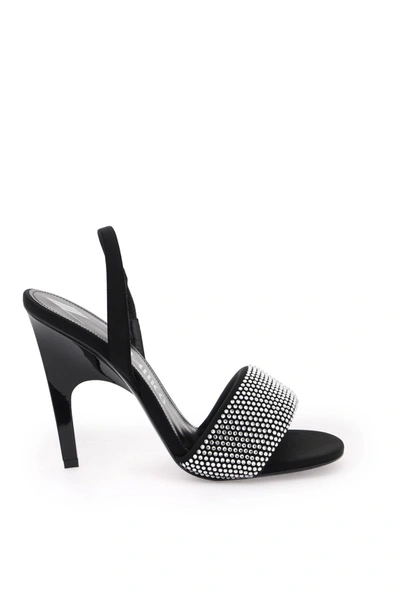 Attico Black Rem Heeled Sandals In Silver/black