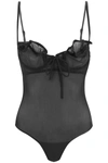 Y/project Sheer Bodysuit With Ruffle And Bow Accents In Animal Print