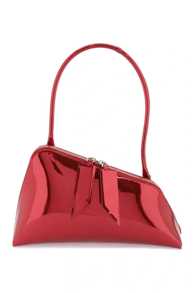 Attico Mirror Effect Sunrise Shoulder Bag In Red