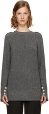 3.1 PHILLIP LIM / フィリップ リム Grey Pearl Cuff Sweater
