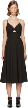 ALEXANDER WANG T T BY ALEXANDER WANG BLACK KEYHOLE V-NECK DRESS