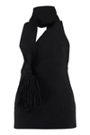 Bottega Veneta Knitted One-shoulder Top In Black