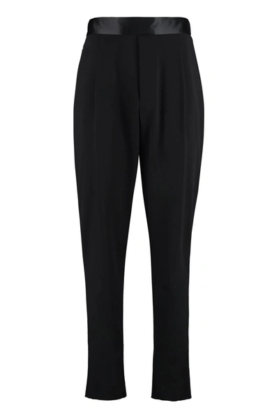 Giorgio Armani Wool Tailored Trousers In Black