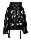 Khrisjoy Embellished Polyester Down Jacket With Drawstring Hood In Black