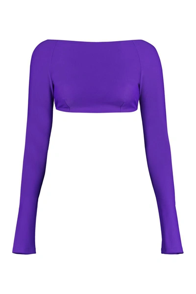 Pucci Iride-print Cropped Top In Purple
