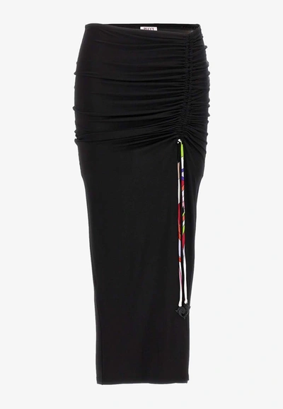 Pucci Asymmetric Midi Skirt In Black