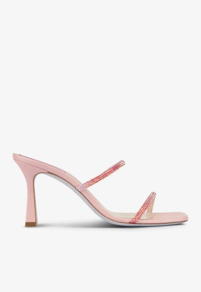 René Caovilla Bessie 80 Crystal-embellished Sandals In Pink