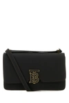 Burberry Tb-plaque Leather Crossbody Bag In Black