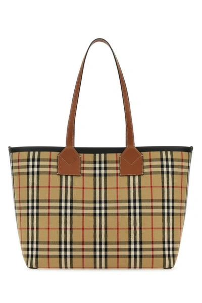 Burberry Cotton-leather Bag In Brown