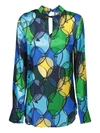 Alessandro Enriquez Baloon Blue/multicolor Blouse In Blue