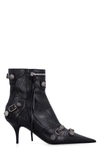 Balenciaga Cagole 50 Ankle Boots In Lamb Leather In Black