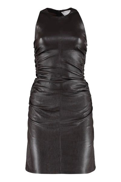 Bottega Veneta Stretch Leather Dress In Brown