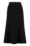 Bottega Veneta Pleated Midi Skirt In Black