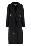 Michael Michael Kors Double Breasted Trench Coat In Black