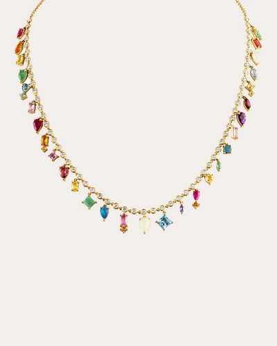Eden Presley Women's 14k Gold-plated, 1.82 Tcw Diamond & Rainbow Sapphire Collar Necklace