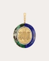 Eden Presley Wise Monkeys Pendant In Lapis/gold