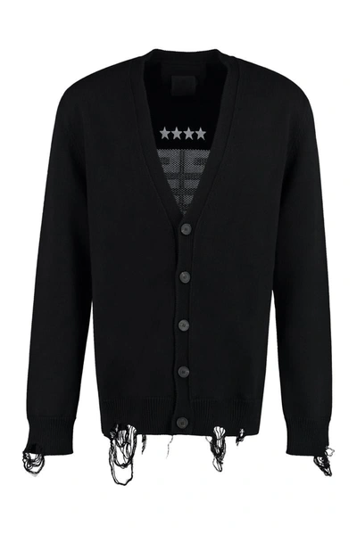 Givenchy Logo Cardigan At The Back In Black  