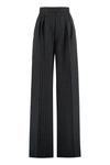 Max Mara Baba Wool Wide-leg Trousers In Black