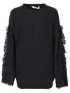 Msgm Ribbed Sweater In Black