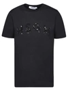 Msgm Tshirt Logo Sequin In Black