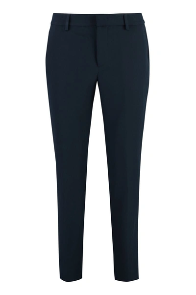 Pt01 Pt Torino New York Techno Fabric Tailored Trousers In Navy
