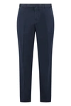 The (alphabet) Tailored Cuffed Trousers In Blue