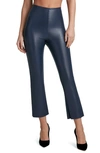 Commando Faux Leather Crop Flare Legging In Navy