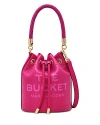 Marc Jacobs The Leather Bucket Bag In Lipstick Pink/gold
