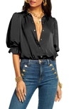 Ramy Brook Dina Button Down Bodysuit In Black