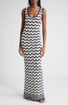 Zimmermann Junie Textured Tank Sweater Dress In Navy/ Cream