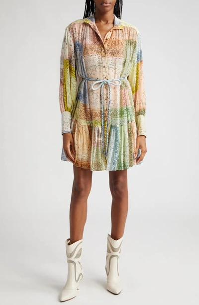 ZIMMERMANN MATCHMAKER LANTERN LONG SLEEVE COTTON & SILK DRESS